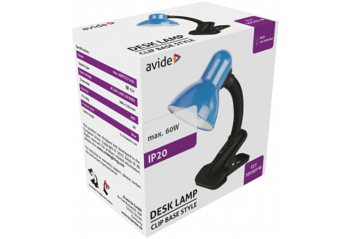 Basic Desk Lamp Clip Blue Max 60W