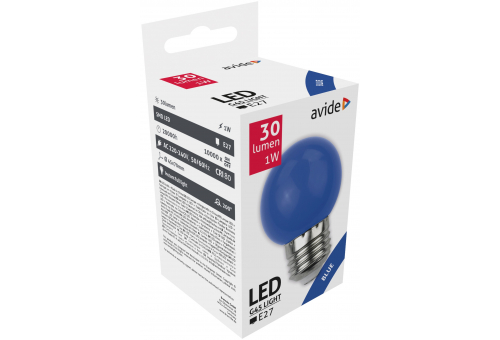 Dekor LED Fonte de luz G45 1W E27 Azul