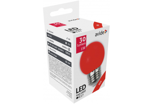 Dekor LED Fonte de luz G45 1W E27 Vermelho