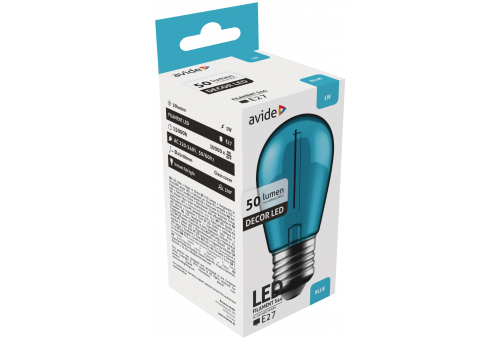 Bec LED decor filament 1W E27 Albastru Avide