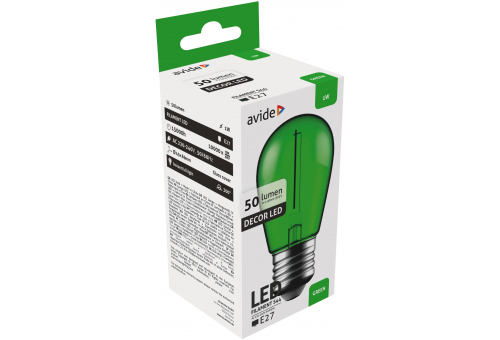Dekor LED Filament zdroj svetla 1W E27 Zelená