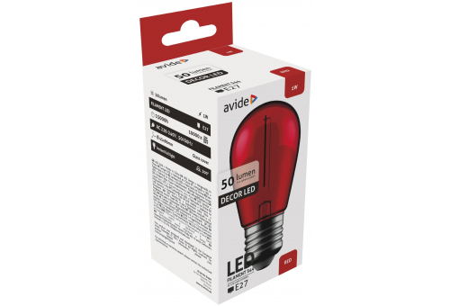 Dekor LED Filament zdroj svetla 1W E27 červená