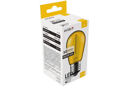 Bec LED decor filament 1W E27 Galben Avide