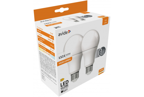 LED Globe Twin pack A60 13W E27 NW