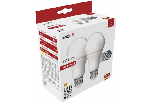 LED Globe Twin pack A60 13W E27 WW