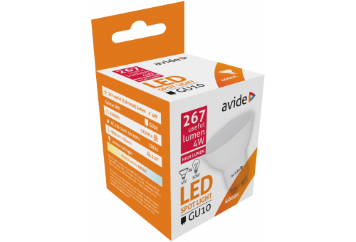 Bec LED Spot 4W GU10 NW Aluminiu+Plastic Avide