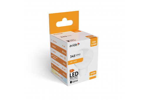 Bec LED Spot 4W GU10 NW Aluminiu+Plastic Avide