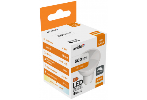 LED Spot plastic S ovládaním intenzity svetla 7W GU10 NW