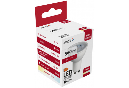 Bec LED Spot 7W GU10 36° WW Aluminiu+Plastic Avide