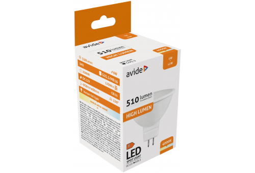 Bec LED Spot 6W GU5.3 12V NW Aluminiu+Plastic Avide