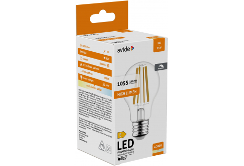 Bec LED Filament Globe 9W dimabil E27 NW Avide