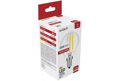 Bec LED Filament Mini Globe 2W E14 WW Avide