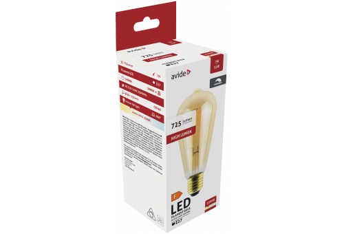 LED Filament ST57 7W Dimm/Borostyán E27 WW