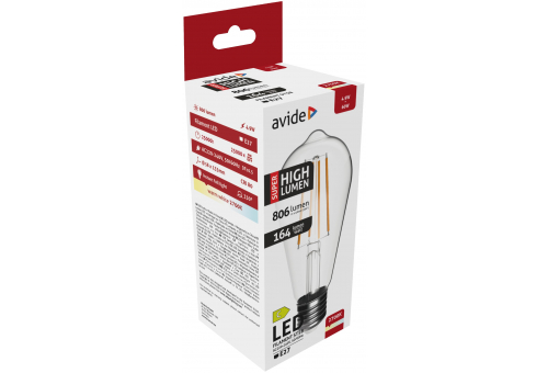 Bec LED Filament ST58 4.9W E27 WW 2700K Super High Lumen Avide