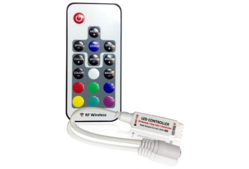 LED pás 12V 144W RGB 17 gombíkové RF Diaľkové ovládanie a ovládač