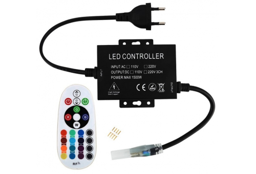 LED pás 220V RGB RF Diaľkové ovládanie a ovládač max. 100m K LED pásu