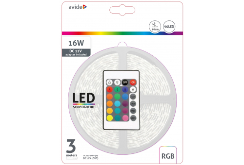 Bandă LED 12V 7.2W SMD5050 30LED RGB IP20 3m Avide