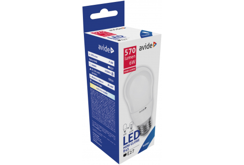 Bec LED Mini Globe B45 6W E27 CW Avide