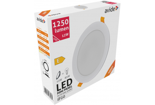 Plafonieră LED încorporabilă 12W NW Rotundă Plastic Avide