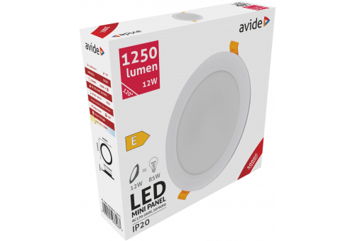 Plafonieră LED încorporabilă 12W WW Rotundă Plastic Avide