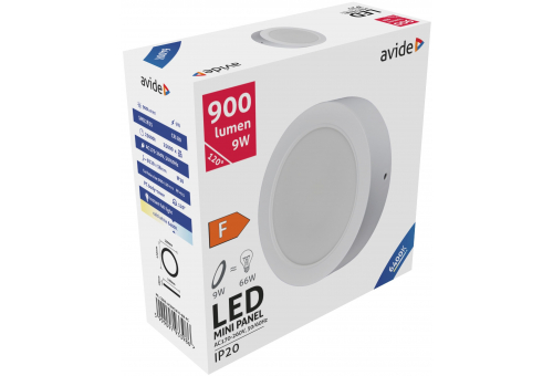 Plafonieră LED 9W CW Rotundă Plastic Avide