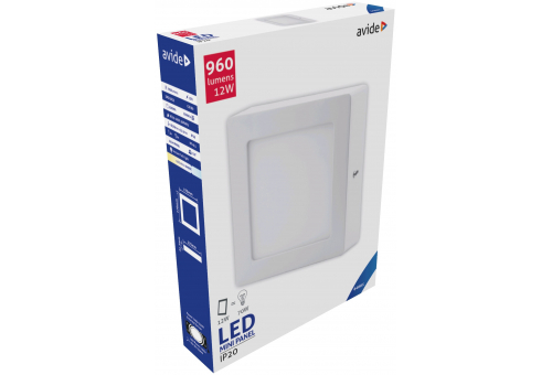 LED Falra Szerelhető Négyzetes Mennyezeti Lámpa ALU 12W CW