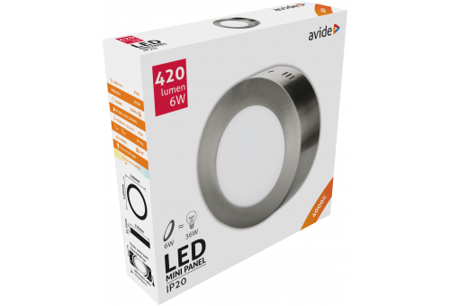 Plafonieră LED 6W NW Rotundă Aluminiu Satin Nichel Avide