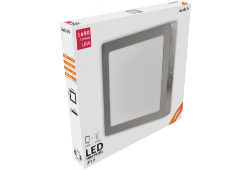 LED Falra Szerelhető Négyzetes Mennyezeti Lámpa ALU Szatén Nikkel 18W NW