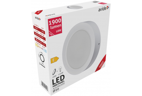 Plafonieră LED 18W WW Rotundă Plastic Avide