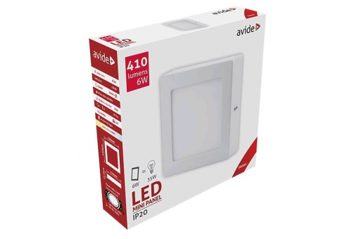 LED Falra Szerelhető Négyzetes Mennyezeti Lámpa ALU 6W WW