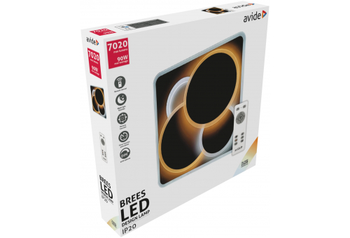 Dizajnová stropná lampa Brees 90W (45+45) S RF diaľkovým ovládačom