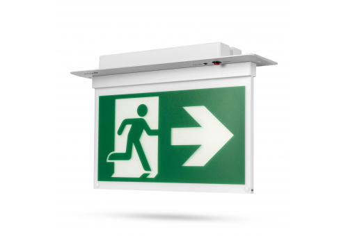 Exit Light ALU recessed with horizontal sign IP20