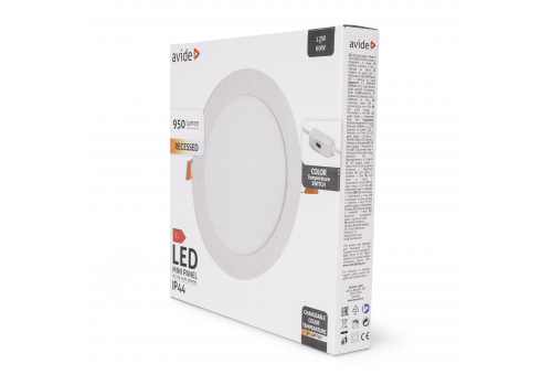 Avide LED Beépíthető Kerek Mennyezeti Lámpa ALU 12W CCT IP44/IP20