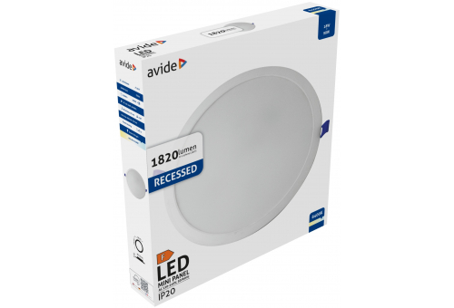 Plafonieră LED 18W CW încastrabilă rotundă plastic Avide