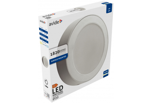 Plafonieră LED 18W CW 6400K aparentă rotundă plastic Avide