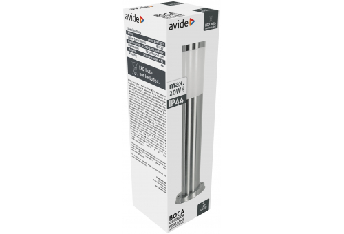 Exteriérová stojacia lampa Boca 1xE27 450mm IP44 Satén nikel