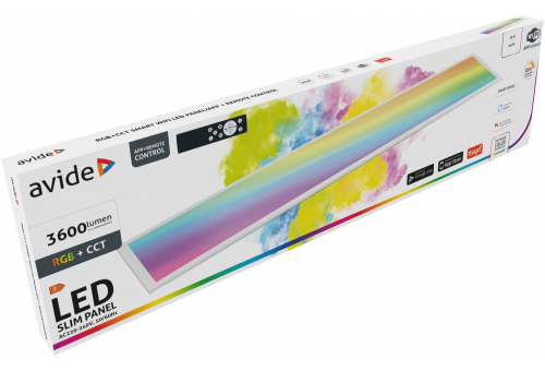 Panou Slim LED 36W RGB+CCT 1195x295x30mm Avide